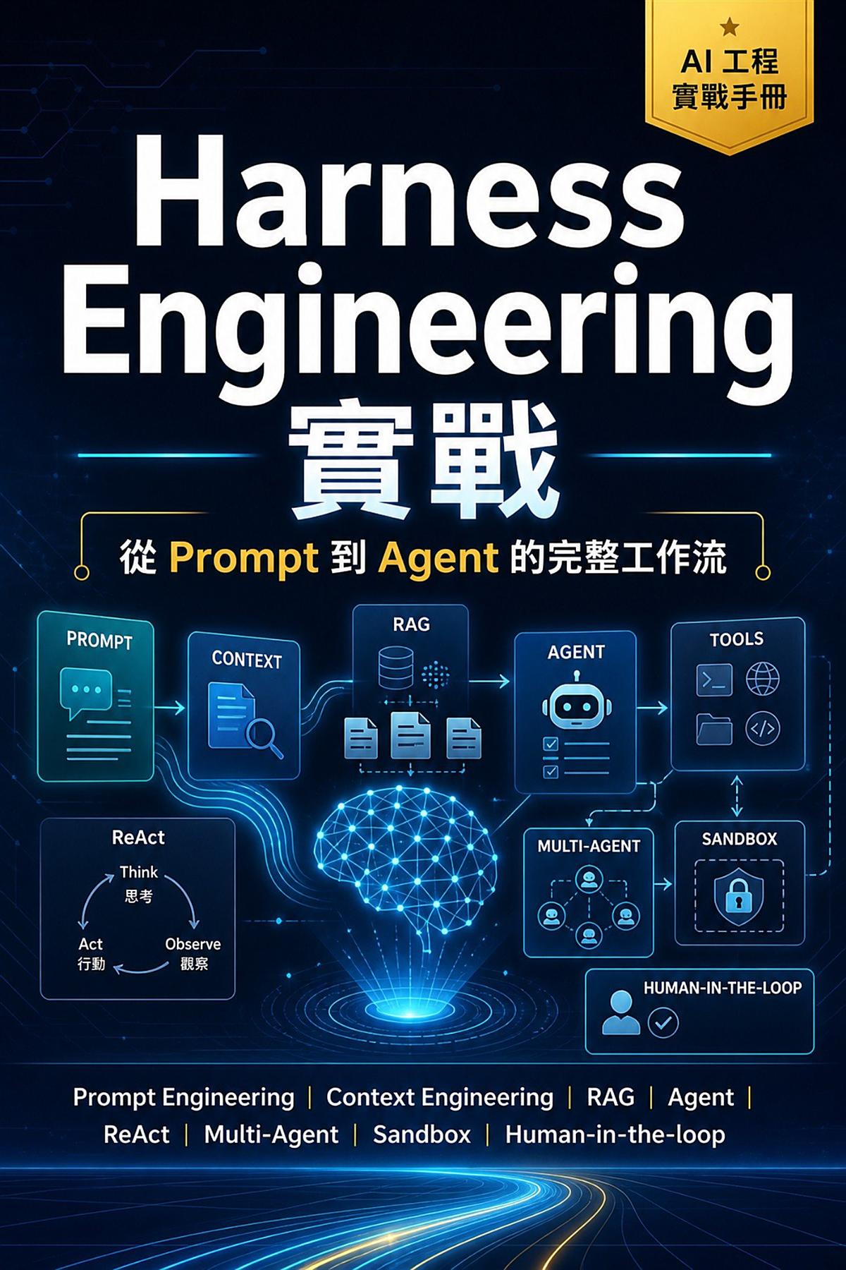 Harness Engineering 實戰：從 Prompt 到 Agent 的完整工作流 書封
