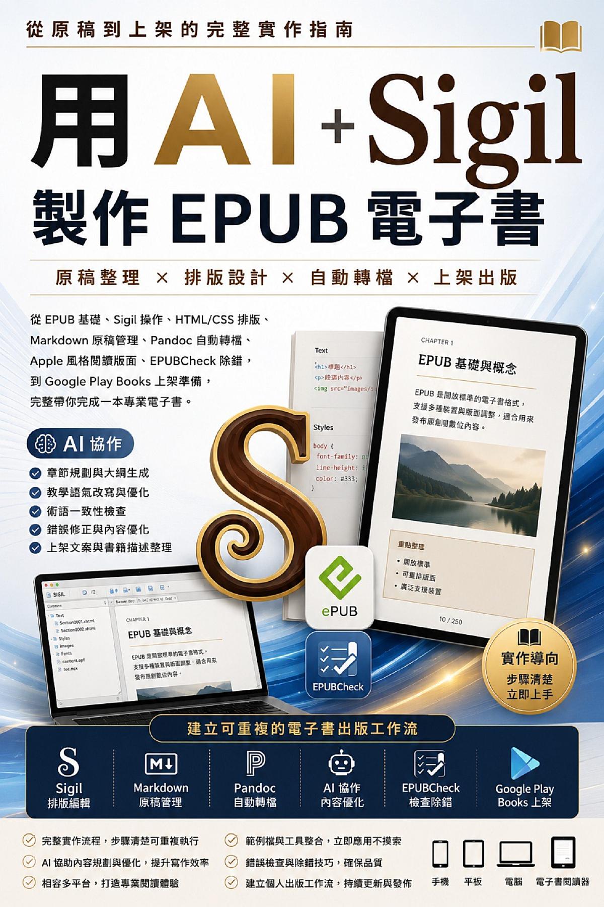用 AI + Sigil 製作 EPUB 電子書 書封